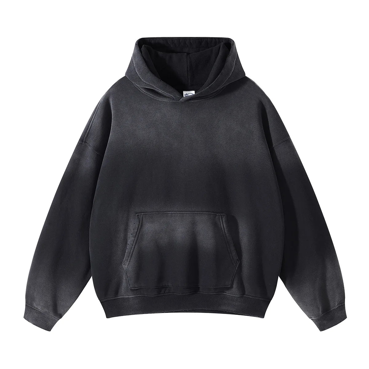 Solid Color Blanks plus fleece thicken spray-dyed aged hoodie