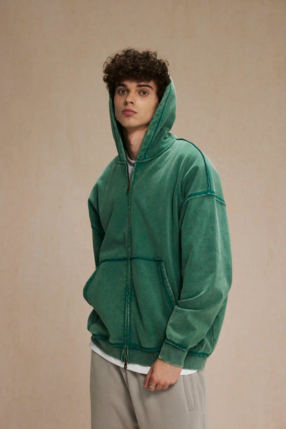 Halcyon loose-rimmed double-zippered hoodie