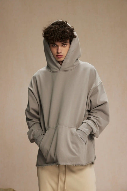 Hand-sleeve hoodie with folded threads