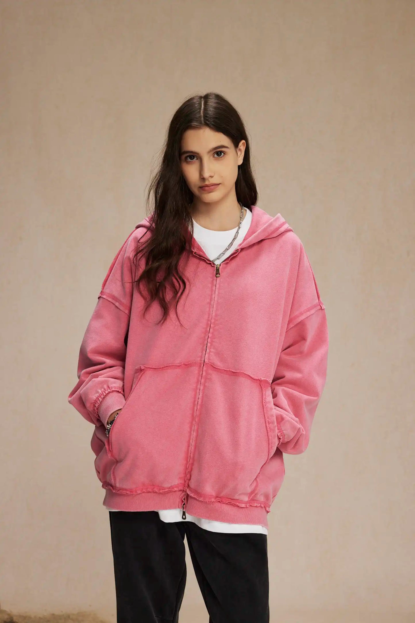 Halcyon loose-rimmed double-zippered hoodie