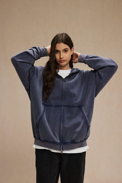 Halcyon loose-rimmed double-zippered hoodie