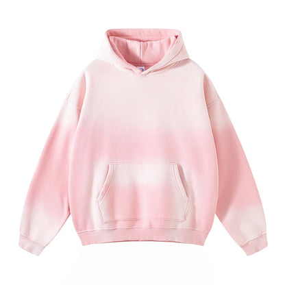 Solid Color Blanks plus fleece thicken spray-dyed aged hoodie