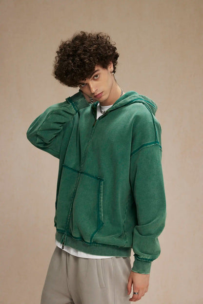 Halcyon loose-rimmed double-zippered hoodie