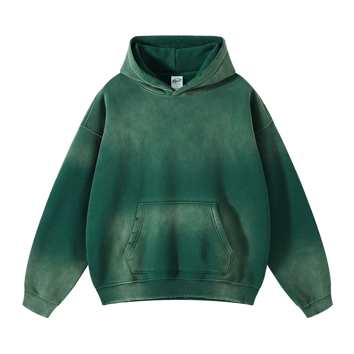 Solid Color Blanks plus fleece thicken spray-dyed aged hoodie