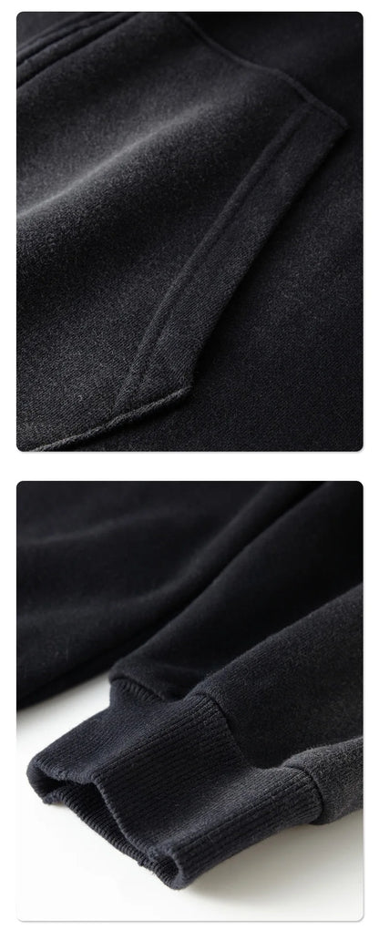 2023 winter thickened spray-dyed vintage double-zippered hoodie