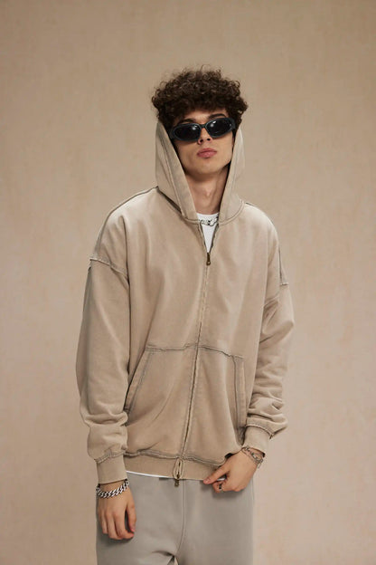 Halcyon loose-rimmed double-zippered hoodie