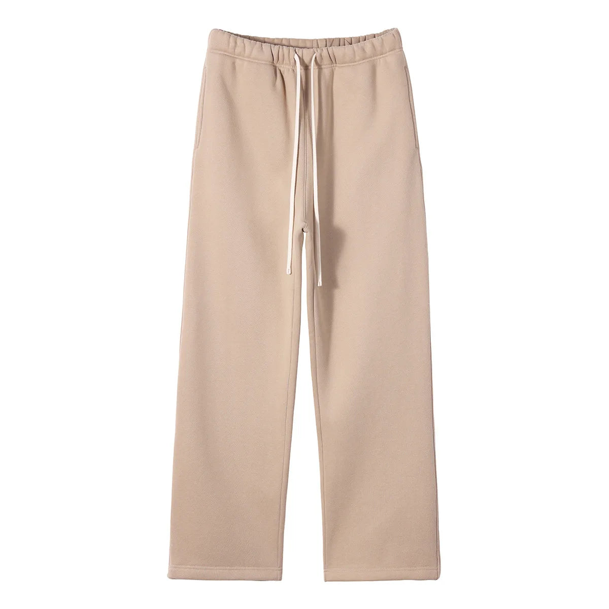 Straight-lined, Cashmere, solid color sweatpants