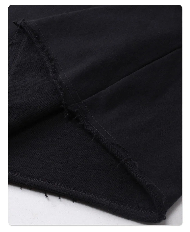 Hand-sleeve hoodie with folded threads