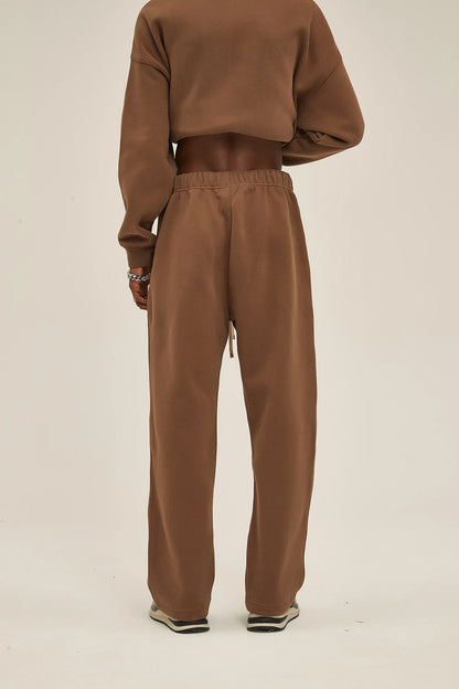 Straight-lined, Cashmere, solid color sweatpants