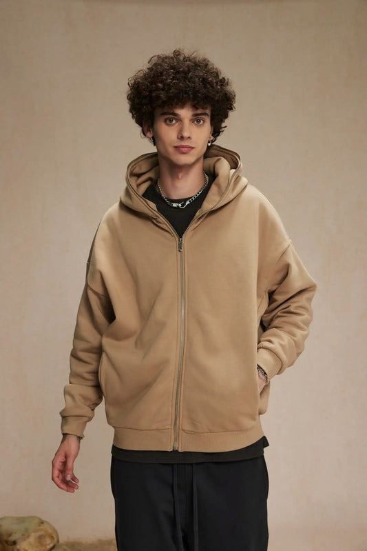 Fleece thickened zipper hoodie