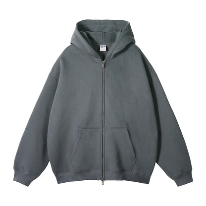 Fleece double zippered Cardigan Hoodie