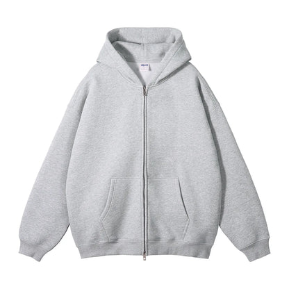 Fleece double zippered Cardigan Hoodie