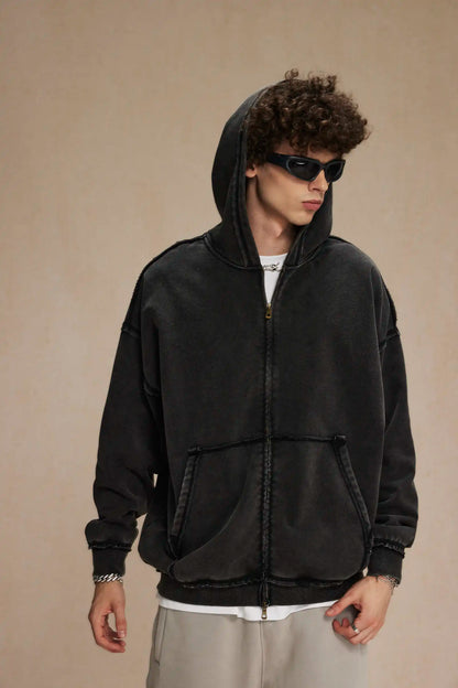 Halcyon loose-rimmed double-zippered hoodie