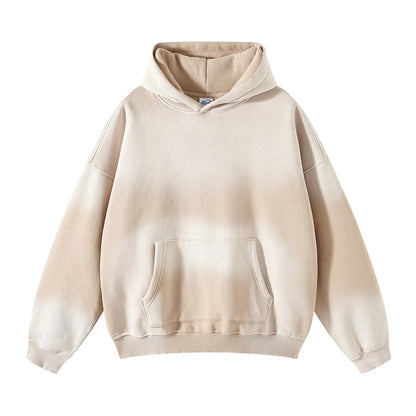 Solid Color Blanks plus fleece thicken spray-dyed aged hoodie