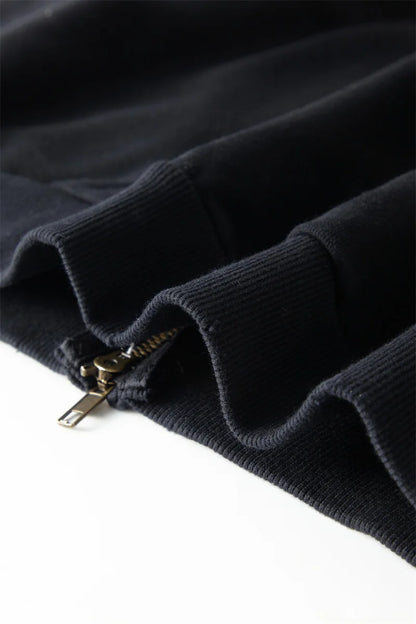 Washed thin zipper hoodie