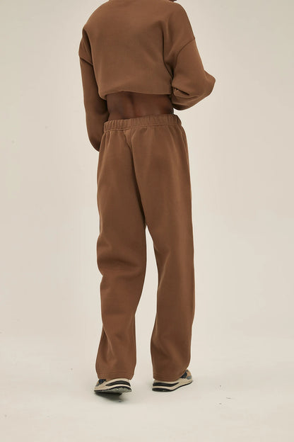 Straight-lined, Cashmere, solid color sweatpants