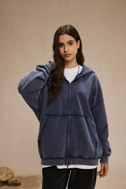 Halcyon loose-rimmed double-zippered hoodie